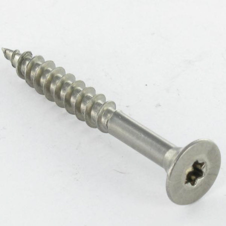 1 x VBA Vis bois agglo Inox A2 Tête fraisée 5X25 Filetée sur 18 TORX T25