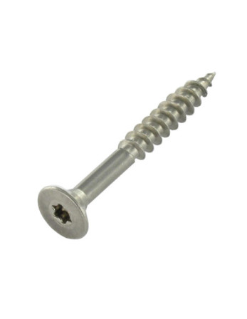 VBA Vis bois agglo Inox A2 Tête fraisée 10X80 Filetée sur 55 TORX T40