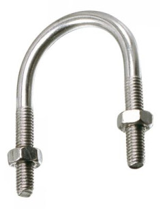 Étrier Inox A2 Fond rond à Tube De 115 Fileté M10/55