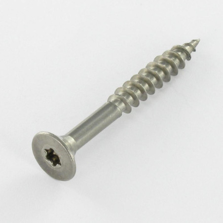 1 x VBA Vis bois agglo Inox A2 Tête fraisée 6X50 Filetée sur 30 TORX T25
