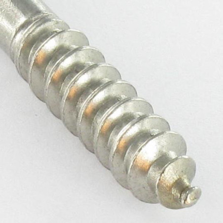 1 x Piton Bois 5X40 Filetée sur 24 Longueur total 64 Oeil 14 Inox A2