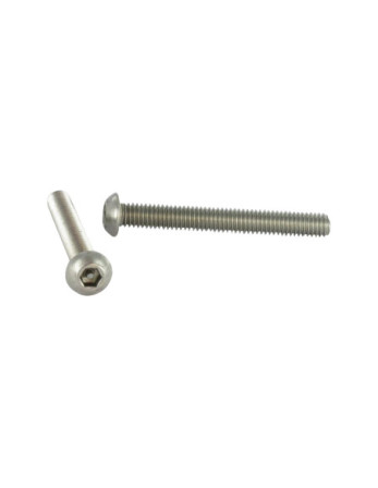 Vis métaux Inviolable BHC (Tête Bombée Hexagonal creux) avec téton M4X16 Inox A2 Noir