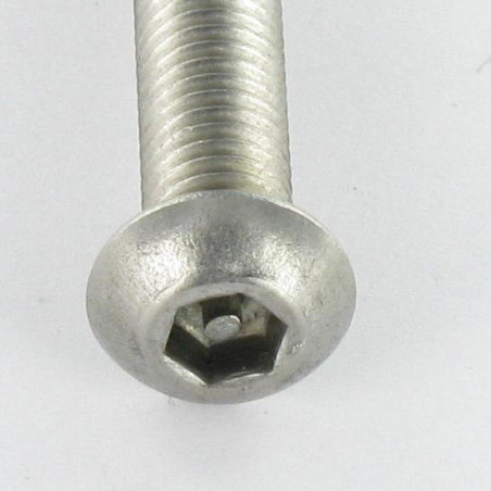 1 x Vis métaux Inviolable BHC (Tête Bombée Hexagonal creux) avec téton M4X16 Inox A2 Noir