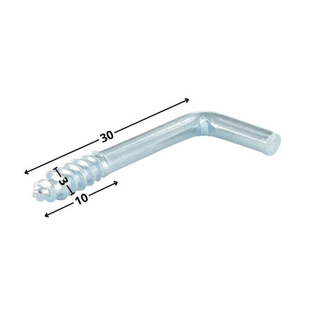 1 x Gond à vis bois 3X30 Filetée sur 10 Inox A2