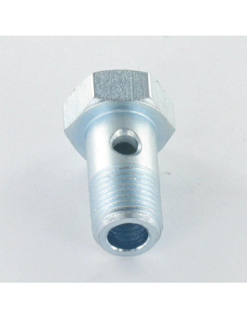 Vis creuse simple ou vis banjos Tête hexagonale TH M10X19 Pas fin Pas de 100 Acier zingué