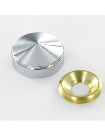 Rosace conique ou cache vis (1 rosace et 1 cuvette de vis) Laiton chrome Diamètre 20 Pour Vis M6