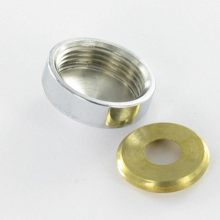 1 x Rosace conique ou cache vis (1 rosace et 1 cuvette de vis) Laiton chrome Diamètre 20 Pour Vis M6