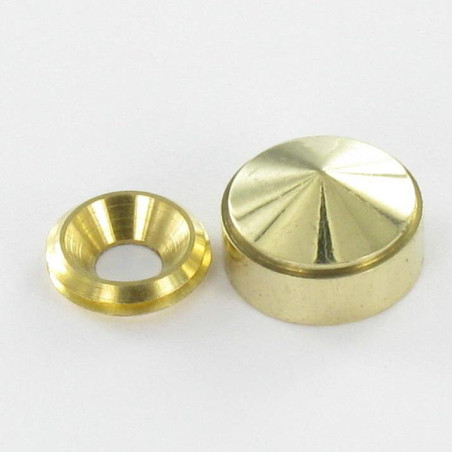 1 x Rosace conique ou cache vis (1 rosace et 1 cuvette de vis) Laiton Diamètre 25 Pour Vis M6