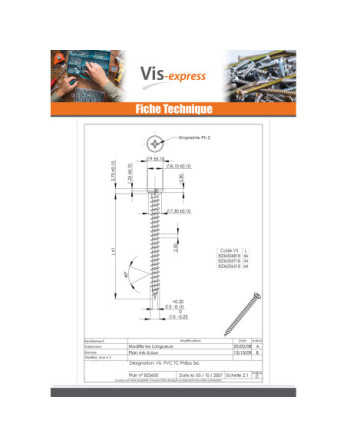 Vis pvc Inox A2 Tête cylindrique TC Phillips 5X46