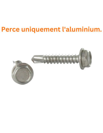 Vis autoperceuse Tête hexagonale TH 5.5X22 Embase collerette Lisse Inox A2