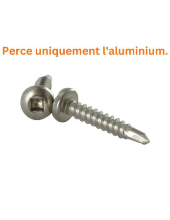 Vis autoperceuse Tête cylindrique TC Carré 4.8X50 Empreinte carré 2 Inox A2