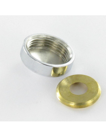 Rosace conique ou cache vis (1 rosace et 1 cuvette de vis) Laiton chrome Diamètre 15 Pour Vis M5