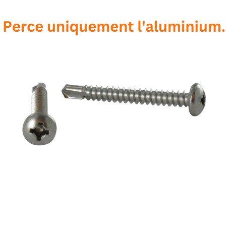 1 x Vis autoperceuse Tête cylindrique TC Carré phillips 4.8X38 SQ2+PH2 Inox A2