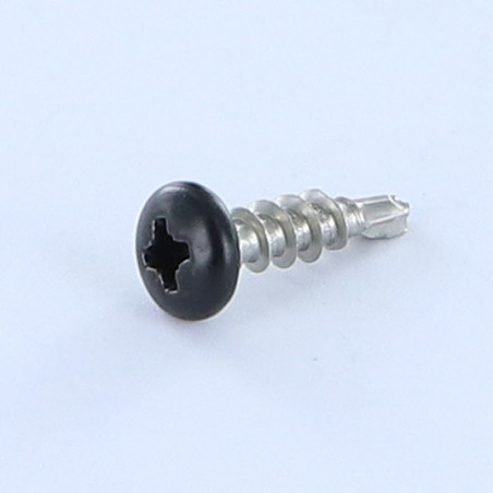1 x Vis autoperceuse Tête cylindrique TC Pozi FIL AGLO 5X18 Inox A2 RAL9005 noir foncé