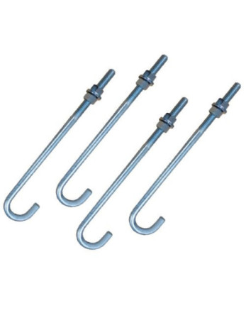 Crosse ancrage M18X357 Filetée sur 150 +2 Ecrou +2 Rondelle Acier zingué