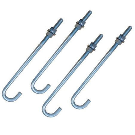 1 x Crosse ancrage M18X357 Filetée sur 150 +2 Ecrou +2 Rondelle Acier zingué