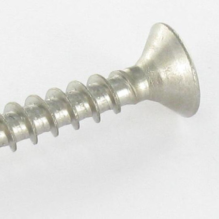 1 x VBA Vis bois agglo Tête fraisée Pozi N°2 3.5X15 Filetage total Inox A4