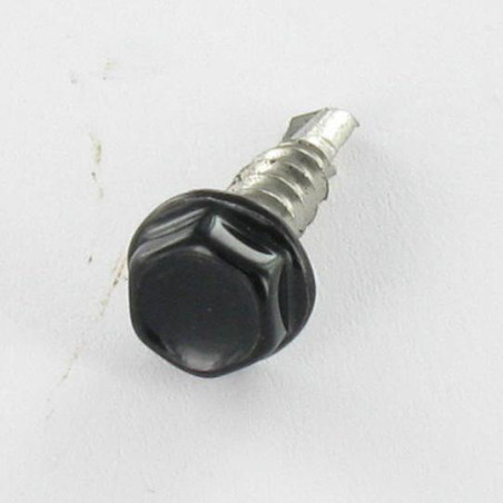 1 x Vis autoperceuse Tête hexagonale TH 6.3X40 Inox A2 RAL9005 noir foncé