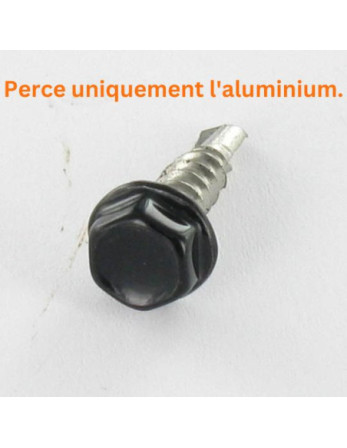 Vis autoperceuse Tête hexagonale TH 6.3X40 Inox A2 RAL9005 noir foncé
