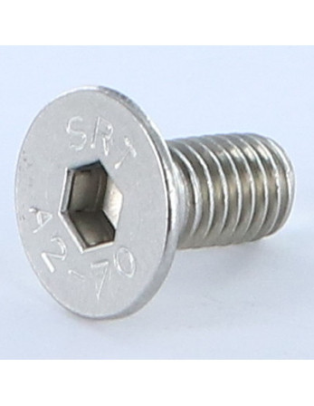 Vis métaux Inox A2 FHC tête fraisée empreinte hexagonale creuse Clé de 5 HC5 M8X10 Filetage total