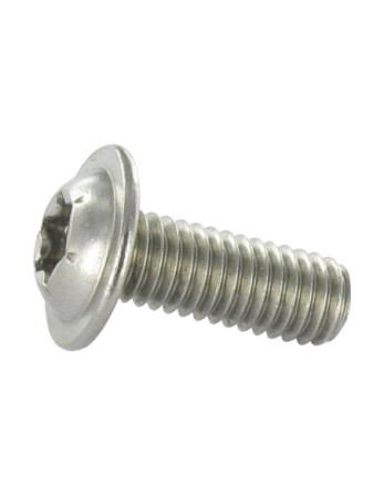 Vis métaux Tête bombée Embase collerette TORX T40 M8X40 Filetage total Inox A2