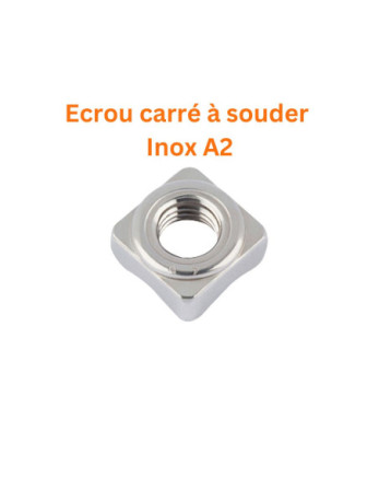 Ecrou carré à souder M5 9X9X4.2 Inox A2