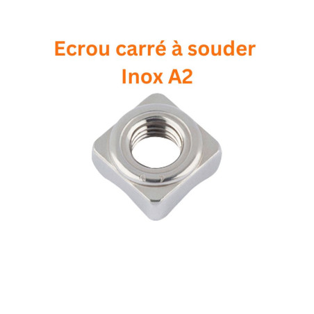 1 x Ecrou carré à souder M8 14X14X6.5 Inox A2