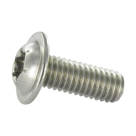 1 x Vis métaux Tête bombée Embase collerette TORX T20 M4X8 Filetage total Inox A2