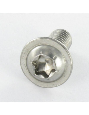 Vis métaux Tête bombée Embase collerette TORX T20 M4X25 Filetage total Inox A2