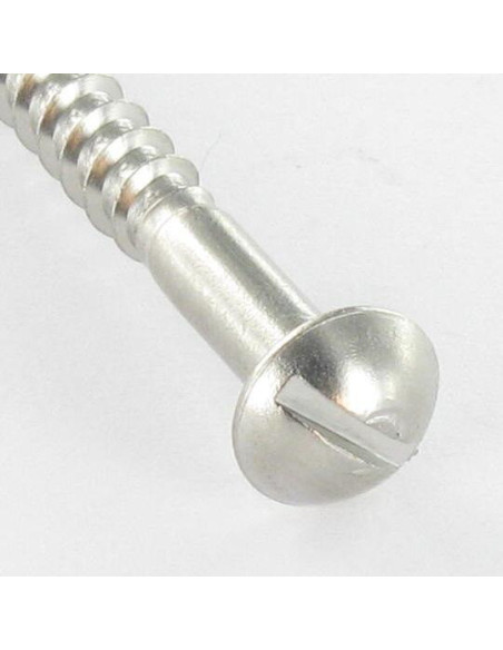 1 x Vis bois Inox A2 Tête ronde TR Fendue 5X70