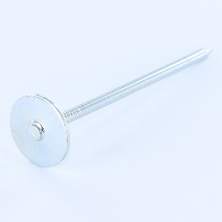 1 x Kg de pointes Embase collerette ronde Diamètre de tête: 20 Acier zingué 3.1X50
