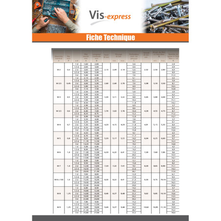 1 x Filet rapporté M5X5 Pas de 80 Inox