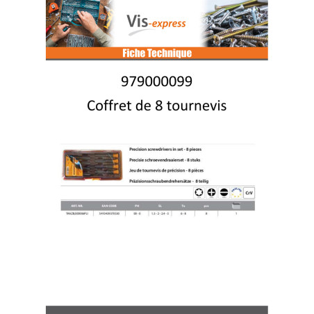 1 x JEU 8 Tournevis précision PH-SL-TX