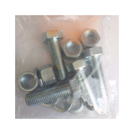 1 x Sachet 4 Vis métaux Tête hexagonale TH M16X50 4 Ecrou 4 Rondelle Grower