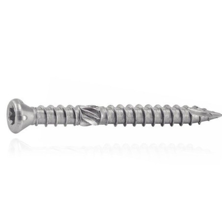 1 x Vis terrasse Double filet Tête fraisée TF TORX T25 5X60 Inox A4 T17