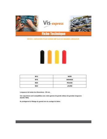 Capuchon Pour Gond Métaux M16 ORANGE