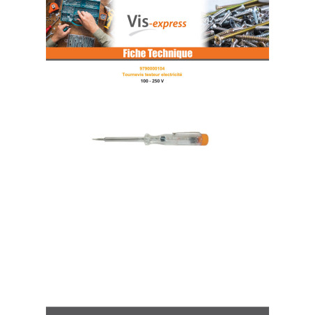 1 x Tournevis testeur de tension
