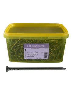 Seau de 5 KG De Pointes Tête plate Acier brut 3,5X80