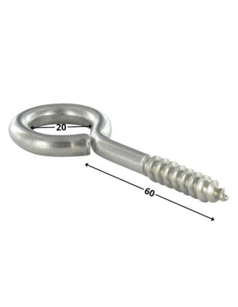 Piton Bois 5.25X60 Oeil 20 Acier zingué