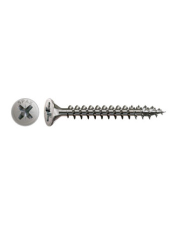 Spax Vis bois Tête fraisée Pozi N°2 5X70 Filetée sur 61 Filetage partiel 4CUT Inox A2