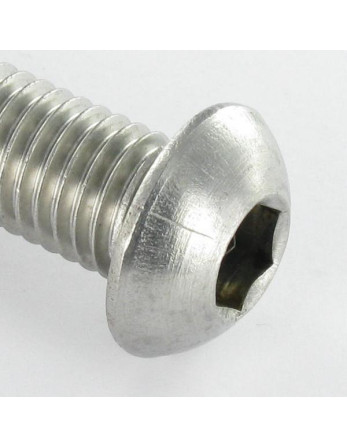 Vis métaux Inox A2 BHC (Tête Bombée Hexagonal creux) M3X6 Filetage total Clé de 2 HC2 microvis