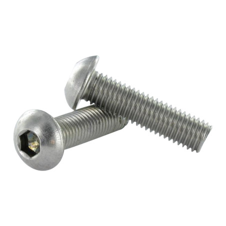 1 x Vis métaux Inox A2 BHC (Tête Bombée Hexagonal creux) M5X10 Filetage total Clé de 3 HC3