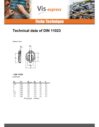 Goupille clips Acier zingué 10