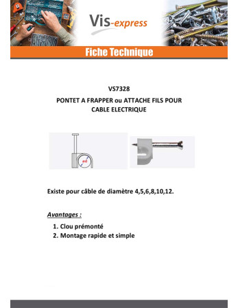 Pontet à FRAPPER Diamètre 10 nylon blanc