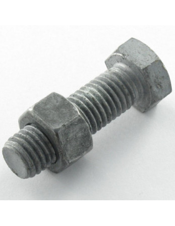 Boulon (vendu avec Ecrou) Tête hexagonale TH M20X40 Classe 8.8 SB Forte tenue à la corrosion Acier galvanisé à