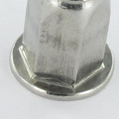 1 x Ecrou A sertir Inox Tête plate Hexagonal M6X16 INPTH 30