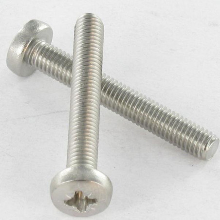 1 x Vis métaux tête cylindrique bombée large Pozi N°1 M3X4 Inox A4 microvis