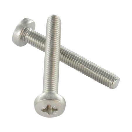 1 x Vis métaux tête cylindrique bombée large Pozi N°1 M3X6 Inox A4 microvis
