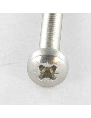 Vis métaux tête cylindrique bombée large Pozi N°1 M3X12 Inox A4 microvis