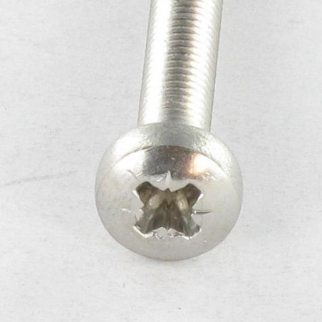 1 x Vis métaux tête cylindrique bombée large Pozi N°2 M4X10 Inox A4